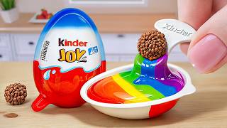 Satisfying Miniature Rainbow Kinder Joy Cake Decorating Idea  Chocolate Cake Decorating You Can Try [upl. by Crowley]