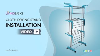 LivingBasics Cloth Drying Stand  Clothes Dryer Rack Installation Video [upl. by Brest]