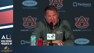 Hugh Freeze addresses the media Monday morning following bye week as Auburn prepares to face ULM [upl. by Zevahc]