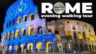 Rome Night Walking Tour 4K with Captions  Prowalk Tours [upl. by Pisano]