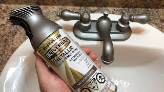 Spray painting a bathroom faucet [upl. by Gazzo]