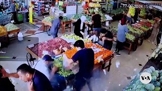 CCTV captures moment of explosion in Beirut supermarket  VOANews [upl. by Gerald147]