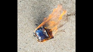 Lithium Battery Puncture Fire [upl. by Srednas186]