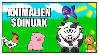 ANIMALIEN SOINUAK  ANIMALIEN ONOMATOPEIAK IKASTEKO  HAURRENTZAKO ABESTIAK  KANTULAGUN [upl. by Emsmus]