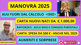 🛑MANOVRA 2025 👉TUTTI I BONUS 👉36001000500 👉ADIAUU  ISEE PENSIONI  AUMENTI youtube shorts [upl. by Supat]