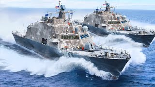 Monstrously Powerful US Navy Ships Patrolling the Sea at High Speed [upl. by Dabney]