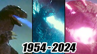 Evolution of GODZILLA atomic breath  19542024 [upl. by Novello]