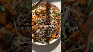 Vegan ranch slaw with crunchy baked buffalo tofu 🤍 [upl. by Aiclid]