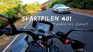 Husqvarna Svartpilen 401 Raw Ride On Tamhini Ghat Road  Amazing Bend and Cornering Road in India [upl. by Pattison]