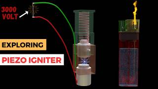 How Piezoelectric Igniter Generates High Voltage Spark  3D Animation [upl. by Meeharb979]