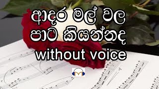 Adara Mal Wala Karaoke Without voice ආදර මල් වල පාට කියන්නද [upl. by Rellim]