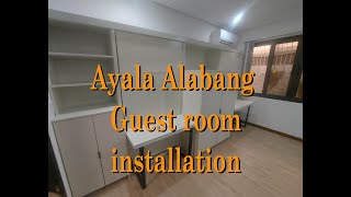 Ayala Alabang guest room installation of Murphy bed wall bed in the Philippines [upl. by Constant]