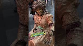 Toxic waste Green for Gold Lady toxicwaste goldstatue statue busking streetartist shortsviral [upl. by Rina]