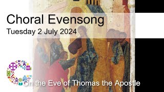 Choral Evensong  Tuesday 2 July 2024  Chester Cathedral [upl. by Ahseyk]