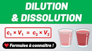 DILUTION amp DISSOLUTION 💚 3 formules à connaitre  💪 Première  Terminale spécialité [upl. by Atires455]