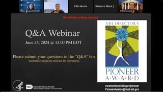 FY2025 NIH Director’s Pioneer Award QampA Webinar [upl. by Edals]