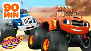 90 MINUTES of Blaze and Crushers Ultimate Races and Rescues  Blaze and the Monster Machines [upl. by Nabois636]