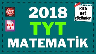 2018 TYT MATEMATİK PDF  2018 TYT Matematik Soru Çözümleri [upl. by Dmitri]