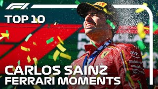 Carlos Sainzs Top 10 Ferrari Moments [upl. by Akimed]