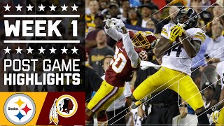 Steelers vs Redskins  NFL Week 1 Game Highlights [upl. by Ludovick]