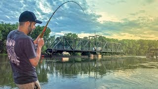 Fishing a Train Bridge for FLATHEAD CATFISH [upl. by Ettari]