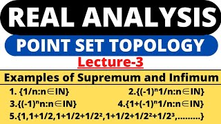 Lecture3Examples of Supremum and InfimumPoint Set TopologyReal Analysis [upl. by Tecu]