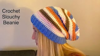 Crochet Slouchy Beanie  Crochet for Beginners  Easy Crochet Tutorial [upl. by Goldfinch]