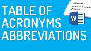 How to make table of acronymsabbreviations in Word [upl. by Denae]