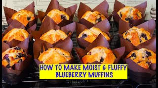 HOW TO MAKE MOIST amp FLUFFY BLUEBERRY MUFFINSEASY RECIPE [upl. by Darleen]