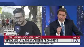 quotMarcha de la marihuanaquot frente al Congreso La reacción de Eduardo Feinmann [upl. by Ahsinej]