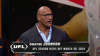 United Football League Dany Garcia and Dwayne Johnson announce the XFL amp USFL merger [upl. by Trip]