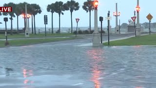 Florida residents in St Augustine wake up to serious flooding left behind by Milton [upl. by Odnanref]