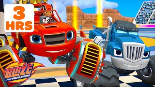 Blaze Uses Power Tires to FLY Transformations amp More 💨  3 Hours  Blaze and the Monster Machines [upl. by Aerdnaed685]