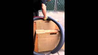 Purposely overinflated bicycle tire with a high powered air compressor until burst  FAIL [upl. by Ziladnerb71]