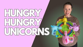 Unicorn Hungry Hungry Hippos Game Unboxing Assembly amp Demo [upl. by Forsta]