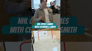 Celebrini Smith Play Office Game at NHL HQ 🏒🥅 [upl. by Aicenev]