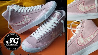 custom Dior x Nike Blazer Mid Vintage 77 sneakers [upl. by Kamilah]