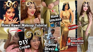 Recreating Sridevi’s “Hawa Hawai” Look Rs1500 😍✨Day 3 of 100 Days of Makeover from Start  EP03 [upl. by Lletnom756]