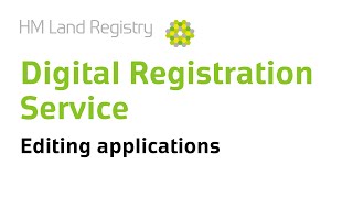 Digital Registration Service – Editing Applications [upl. by Lachman]