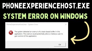 How to Fix PhoneExperienceHostexe System Error on Windows 11 [upl. by Malinda]