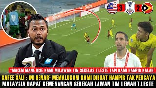 🔴REAKSI GILA amp TAK PERCAYA SAFEE SALI USAI MALAYSIA HAMPIR DIKALAHKAN TIM LEMAH TIMOR LESTE [upl. by Gwenni510]