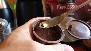 Coffee hack Dolce Gusto refillable capsule and Lidl espresso beans [upl. by Suirred724]