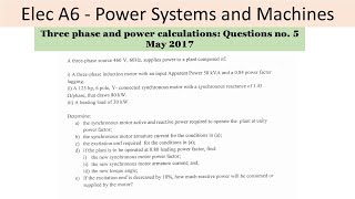 PEO solved examples ELEC A6 Three Phase Question no 5 [upl. by Fonda749]