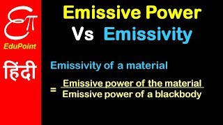 Emissive Power and relation with Emissivity  video in HINDI [upl. by Galitea]