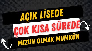 Açık Lise Kaç Yılda Biter [upl. by Naitsabes]