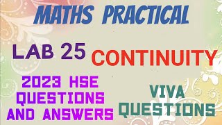 MATHS LAB 25CONTINUITY2023 HSE QUESTIONS AND ANSWERSVIVA QUESTIONSMETHOD OF WRITING ANSWERS [upl. by Iliam]