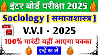 12th Sociology Most Important Objective Questions 2025  Sociology Class 12th Objective 2025 [upl. by Enylodnewg]