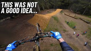 I Ride Morzine Bike Parks Most Difficult Trail In Torrential Rain… [upl. by Lever]