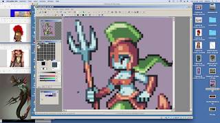 PIXEL ART TIME LAPSE 128  Mermaid Warrior Character Design [upl. by Niall]