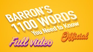 Barrons 1100 words you need to know  Official [upl. by Salina215]